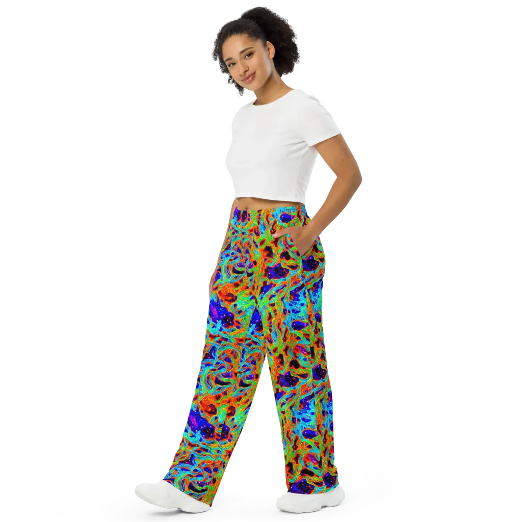 Inferno Galaxy on Wide-Leg Pants — Left Front