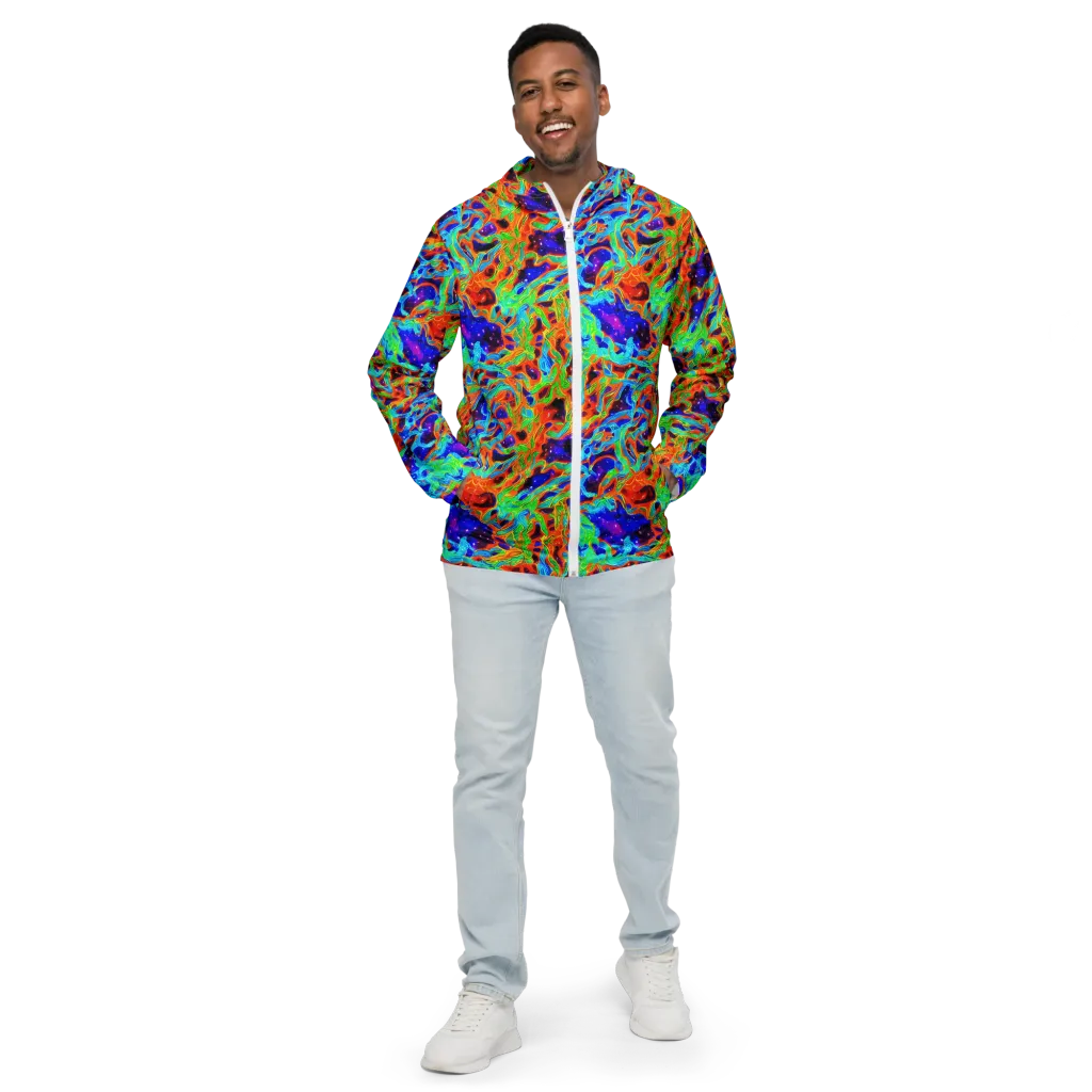 Inferno Galaxy on Men's Windbreaker — Front