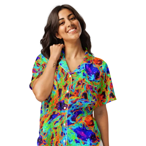 Inferno Galaxy on a Women's Short Sleeve Pajama Top