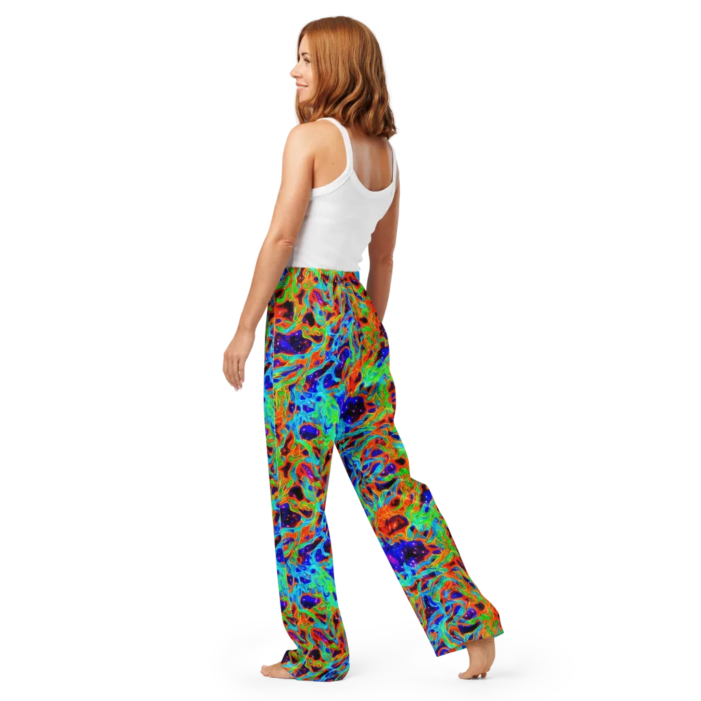 Inferno Galaxy on Women's Pajama Pants — Back