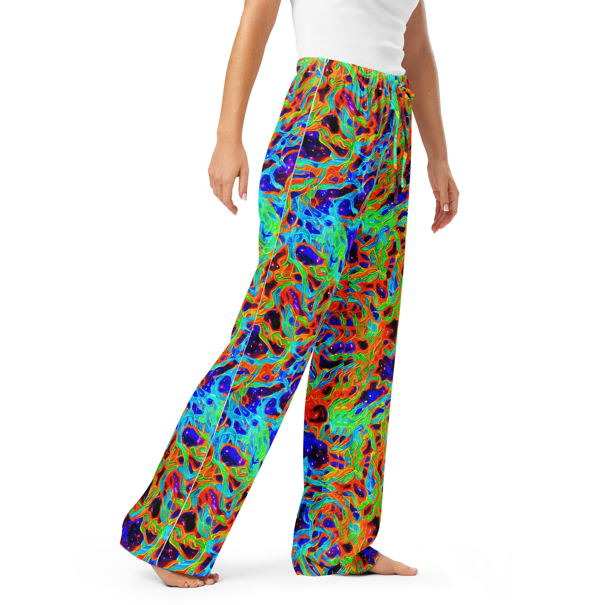 Inferno Galaxy on Women's Pajama Pants — Right Front
