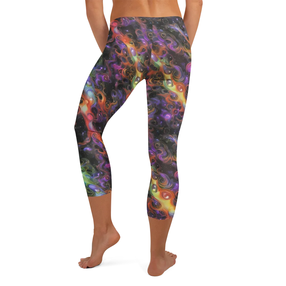 Galactic Gouache on Capri Leggings — Back