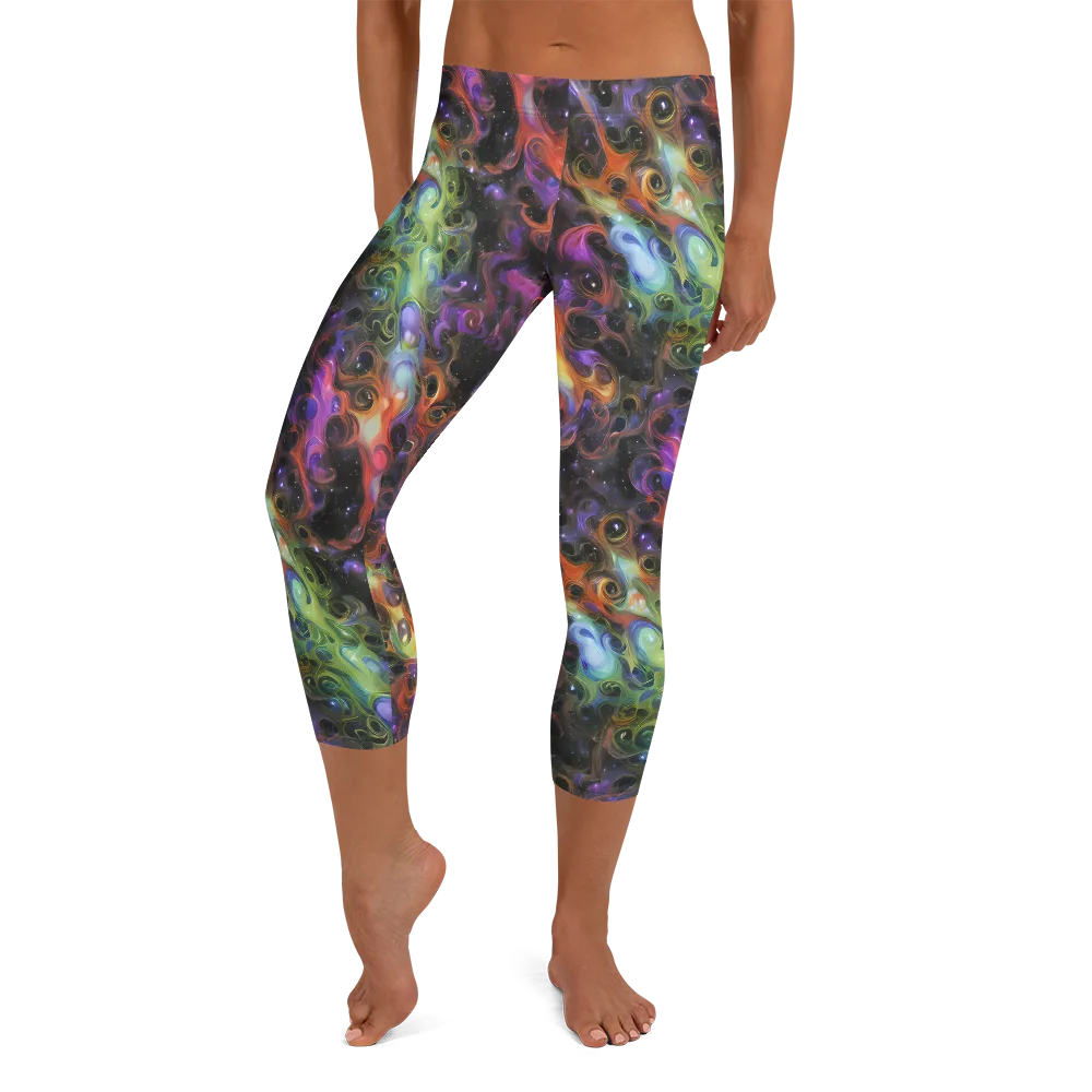 Galactic Gouache on Capri Leggings — Front