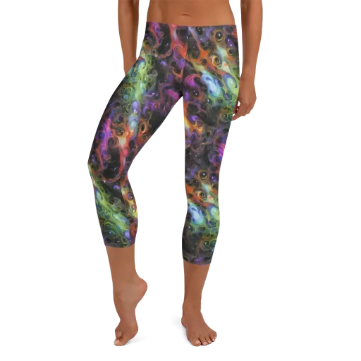 Galactic Gouache on a Capri Leggings