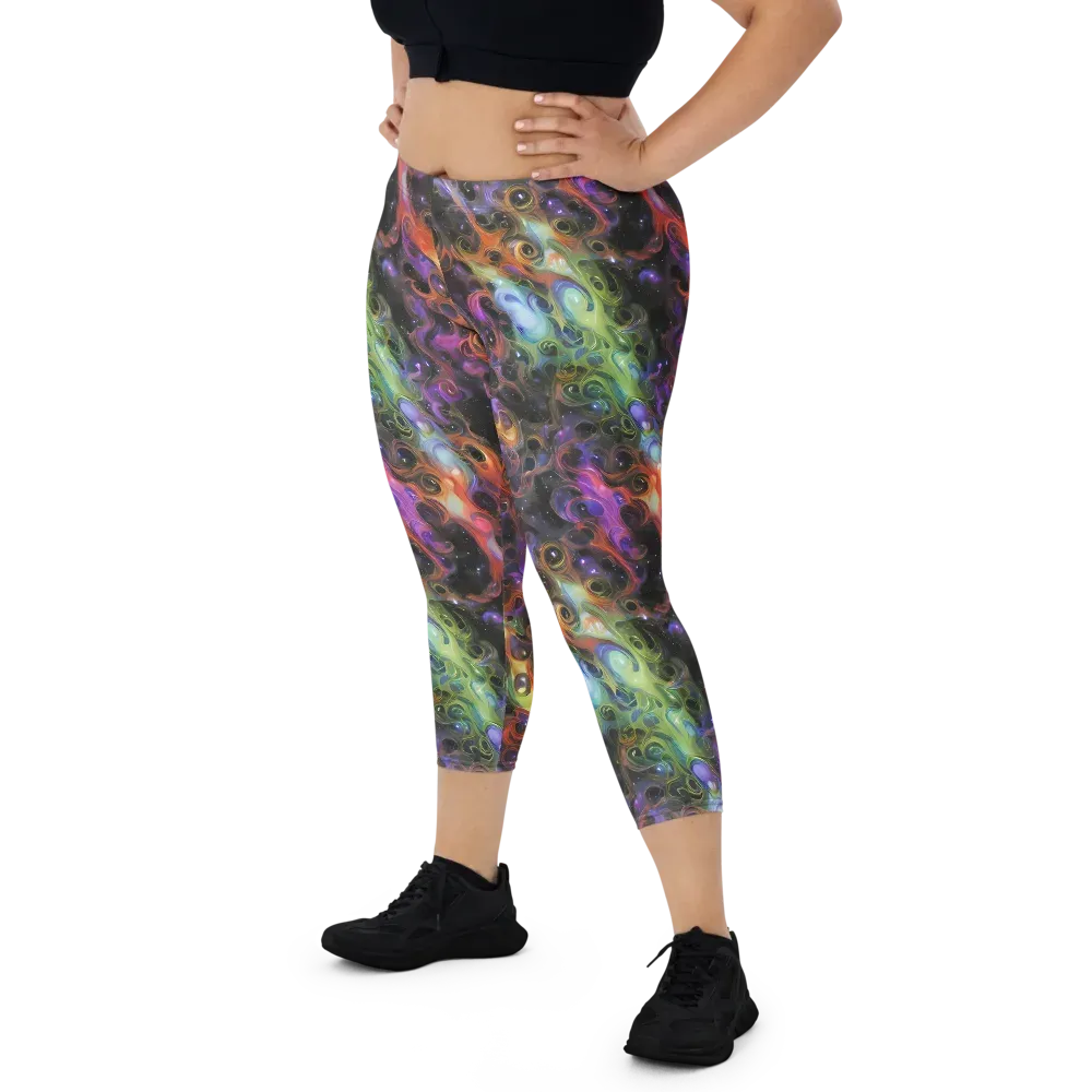 Galactic Gouache on Capri Leggings — Front