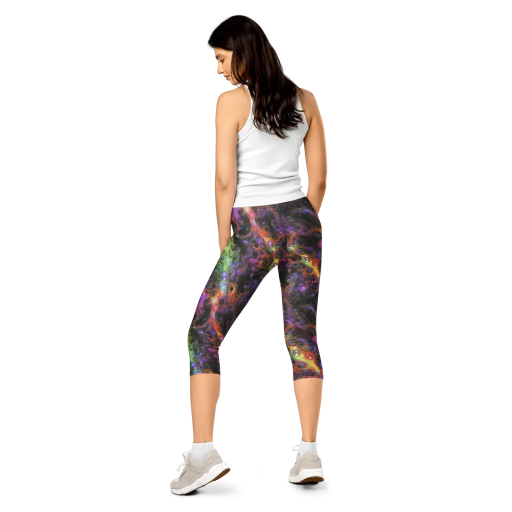 Galactic Gouache on Capri Leggings — Back