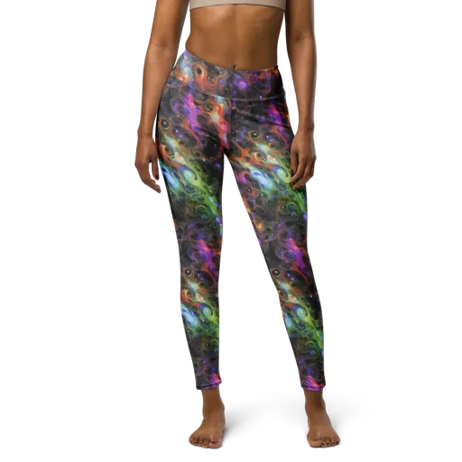 Galactic Gouache on a Yoga Leggings