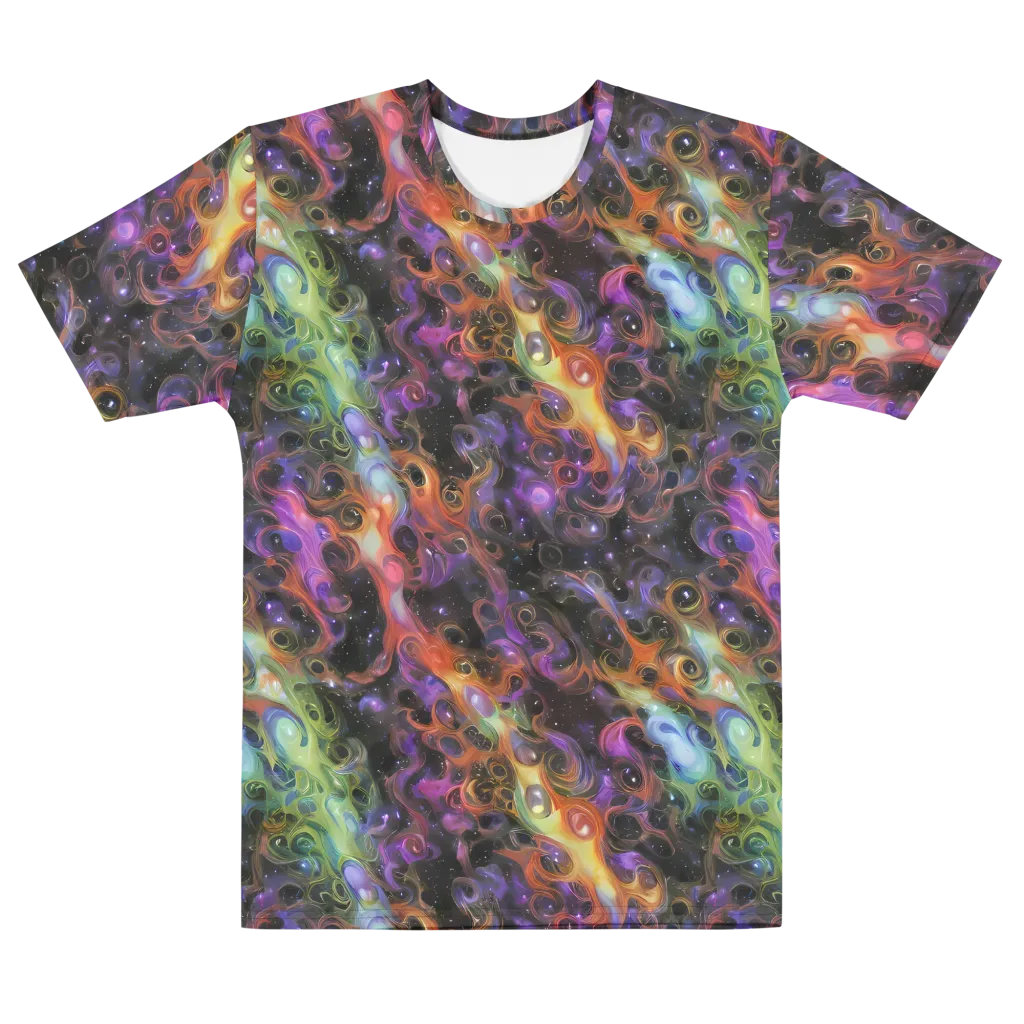 Galactic Gouache on Men's Cotton Crew Neck T-Shirt — Front