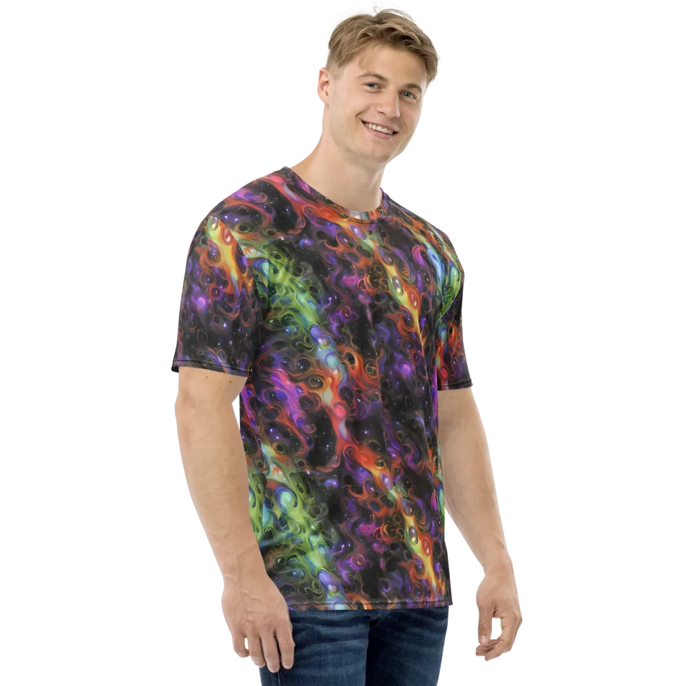 Galactic Gouache on Men's Crew Neck T-Shirt — Right