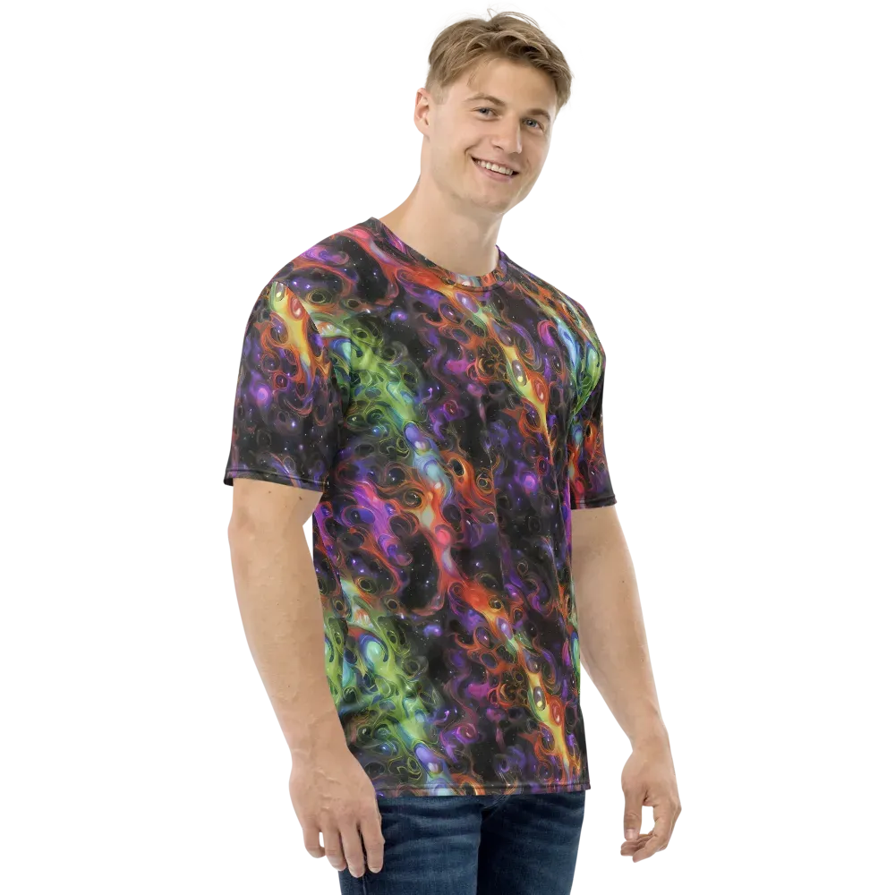 Galactic Gouache on Men's Crew Neck T-Shirt — Right