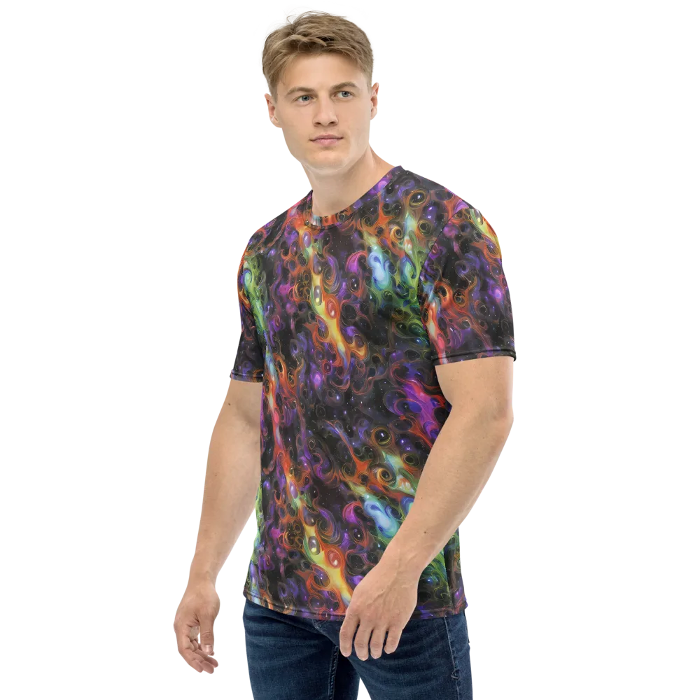 Galactic Gouache on Men's Crew Neck T-Shirt — Left