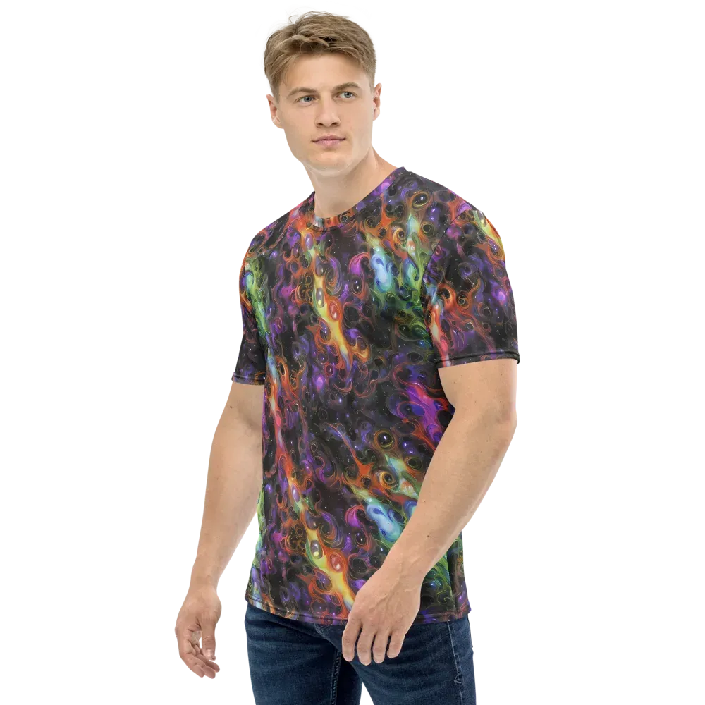 Galactic Gouache on Men's Crew Neck T-Shirt — Left