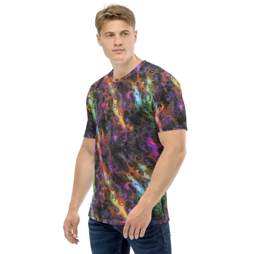 Galactic Gouache on a Men's Crew Neck T-Shirt