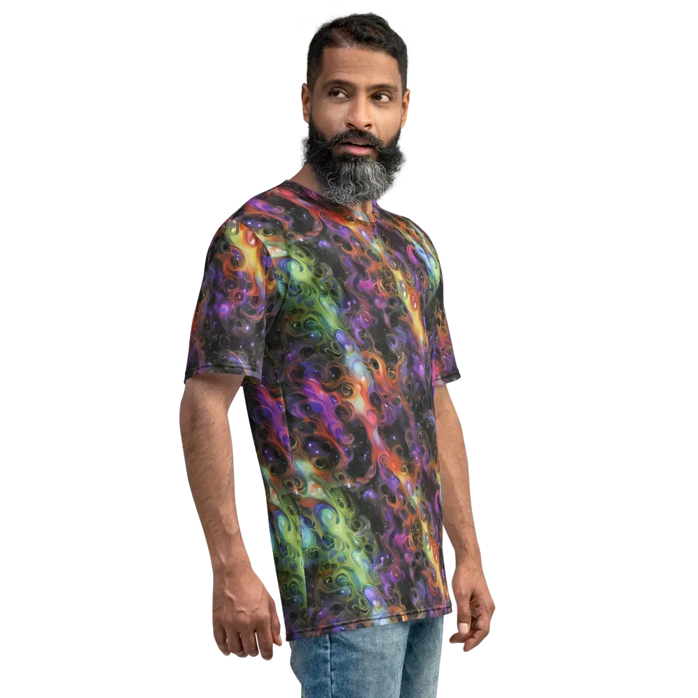 Galactic Gouache on Men's Crew Neck T-Shirt — Right