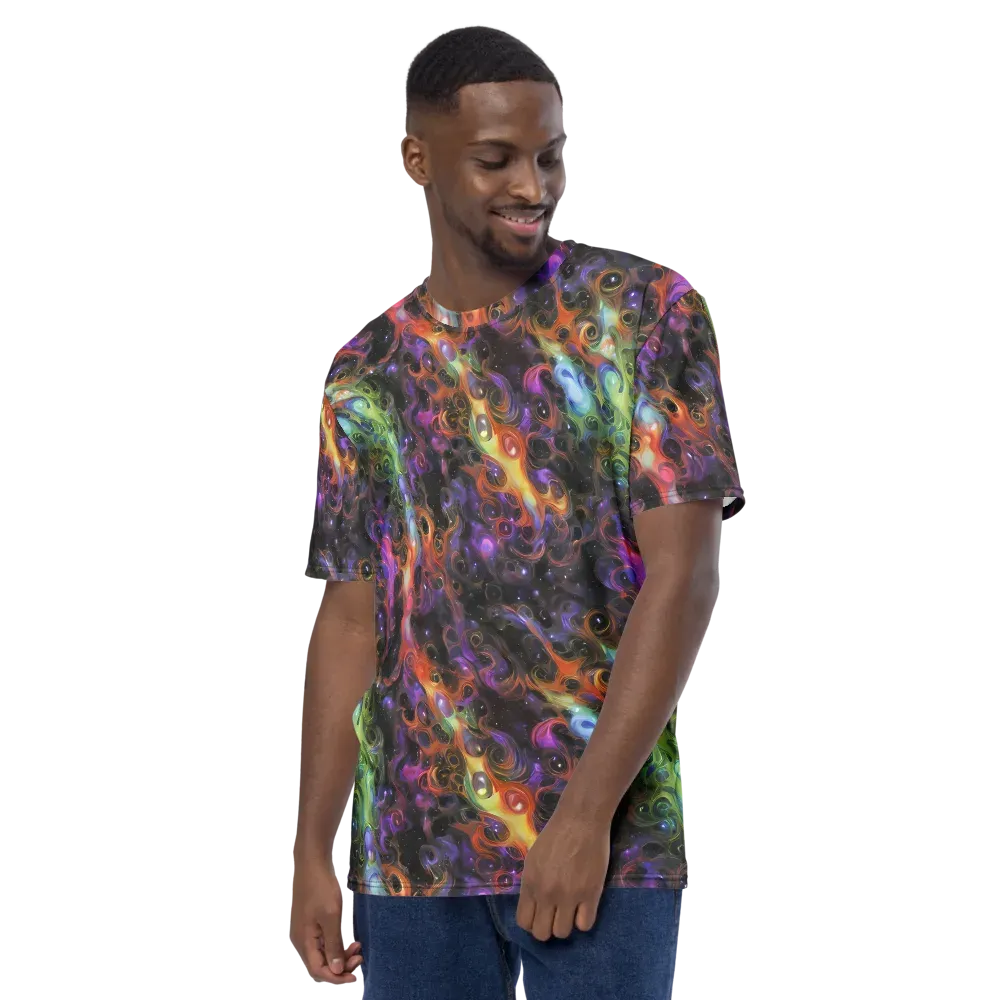 Galactic Gouache on Men's Crew Neck T-Shirt — Left