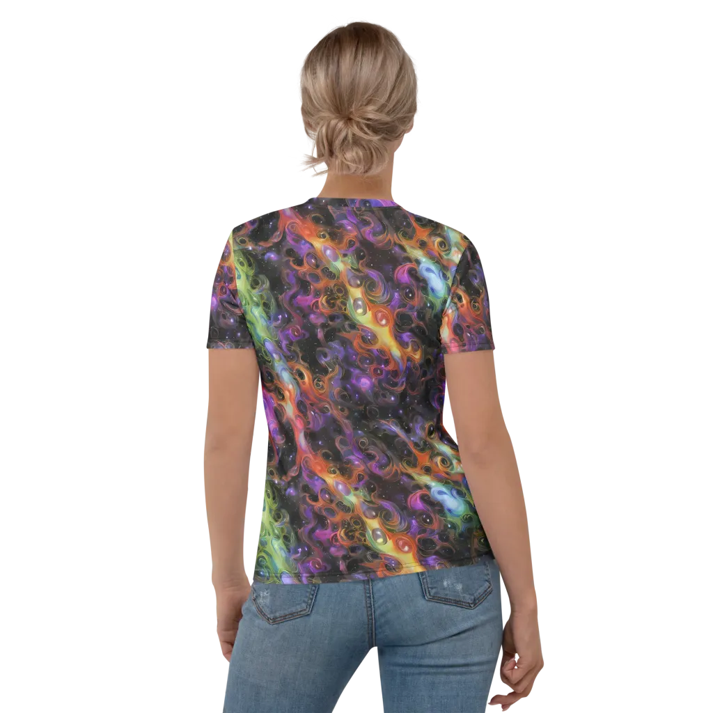 Galactic Gouache on Women's Crew Neck T-Shirt — Back