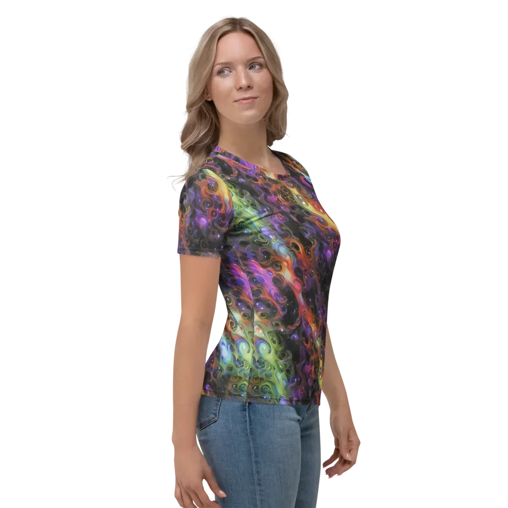Galactic Gouache on Women's Crew Neck T-Shirt — Right