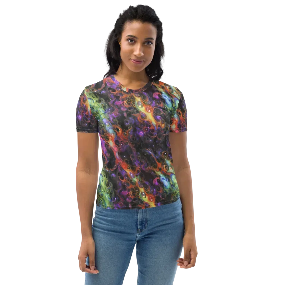 Galactic Gouache on Women's Crew Neck T-Shirt — Front