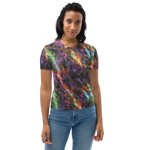 Galactic Gouache on a Women's Crew Neck T-Shirt