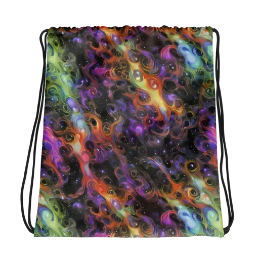 Galactic Gouache on a Drawstring Bag