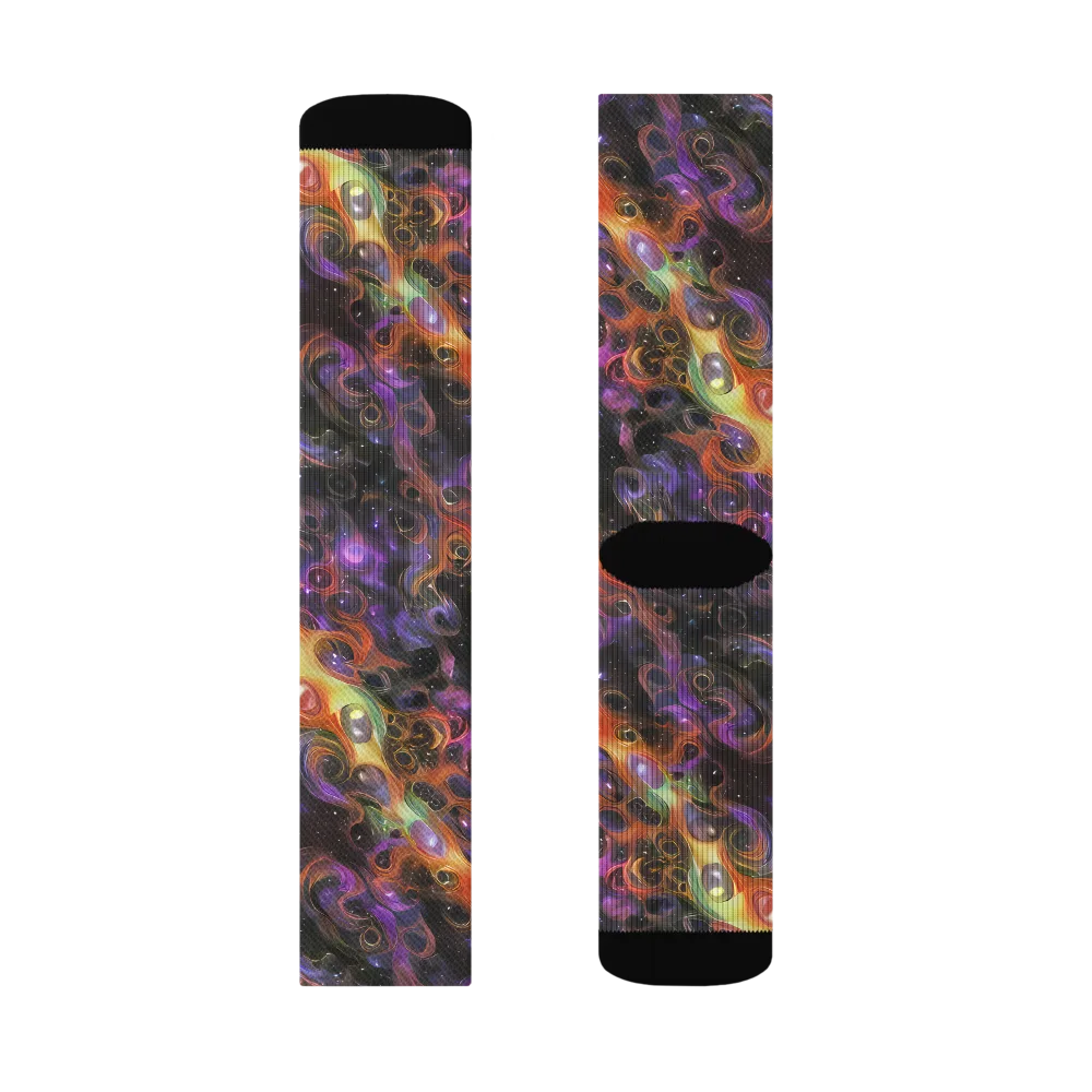Galactic Gouache on Socks — Left Sock
