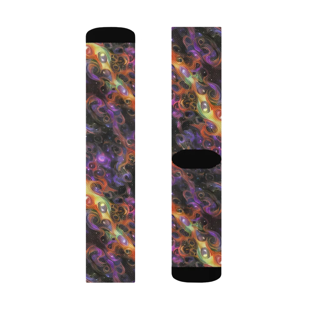 Galactic Gouache on Socks — Right Sock