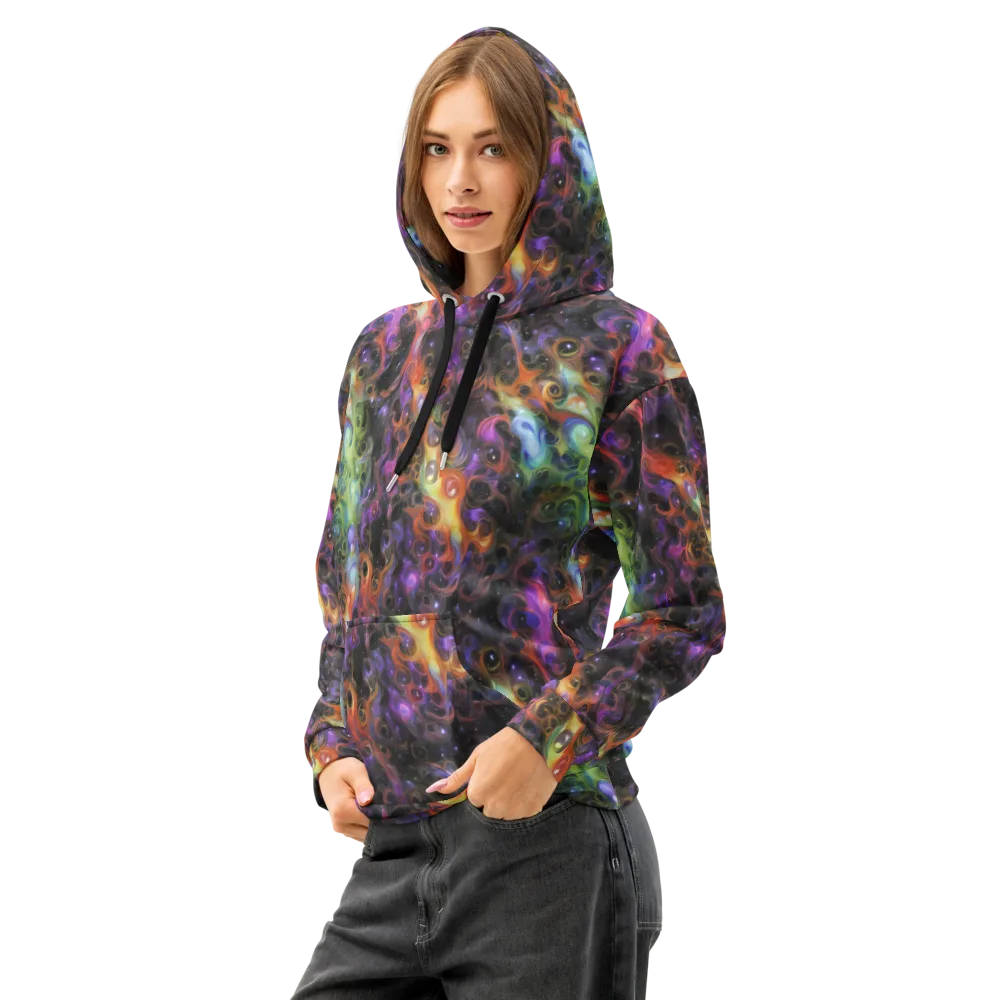 Galactic Gouache on Cotton Hoodie — Left Front