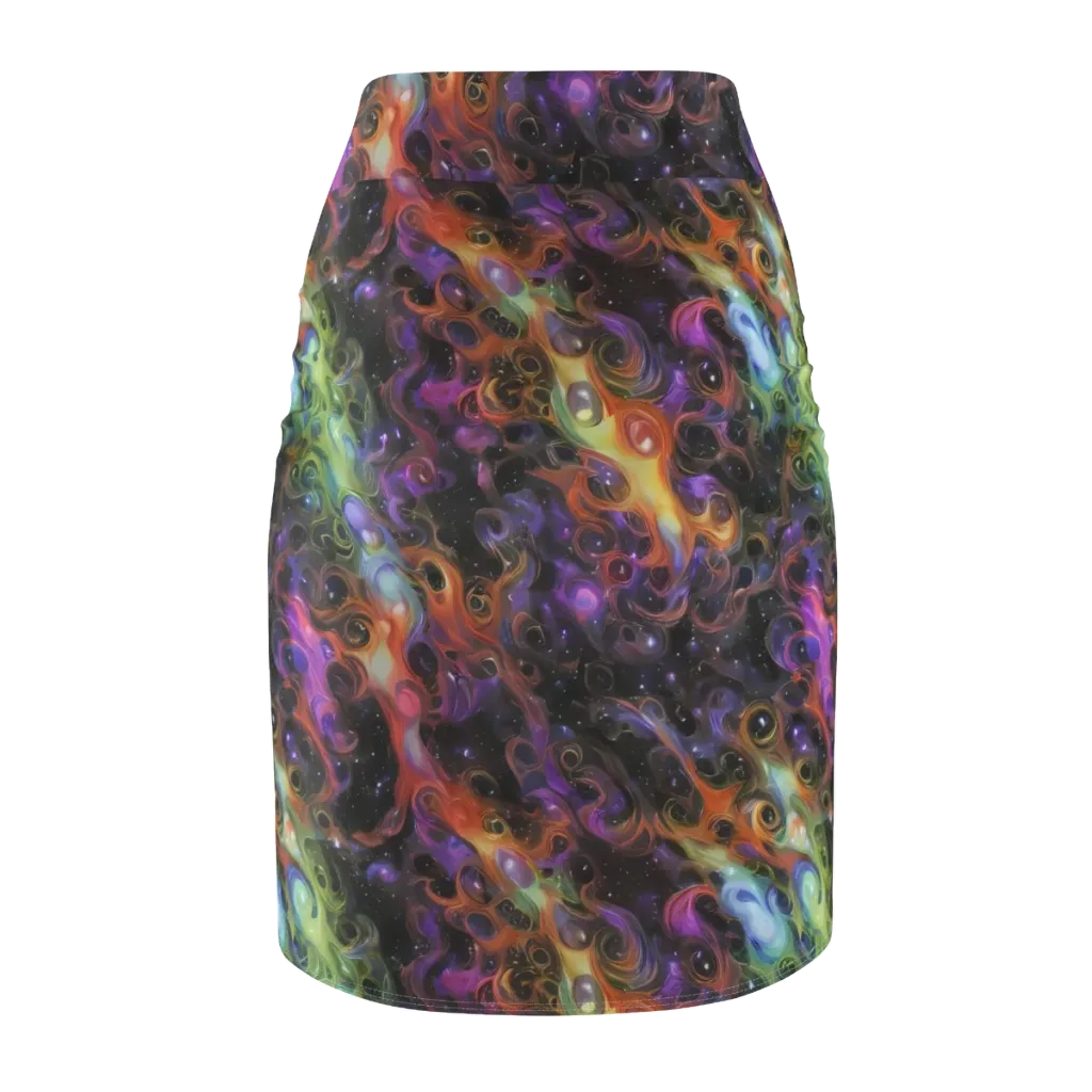 Galactic Gouache on Pencil Skirt — Back