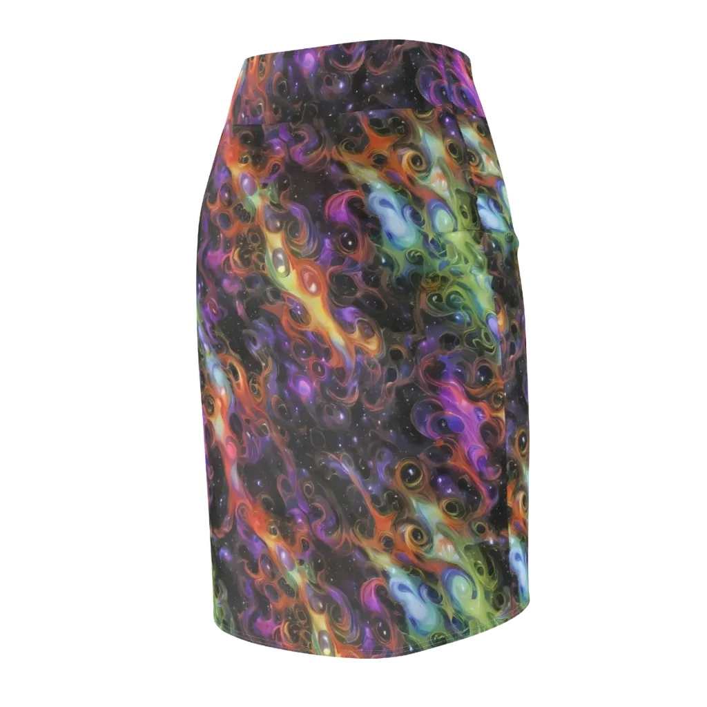Galactic Gouache on Pencil Skirt — Back Side