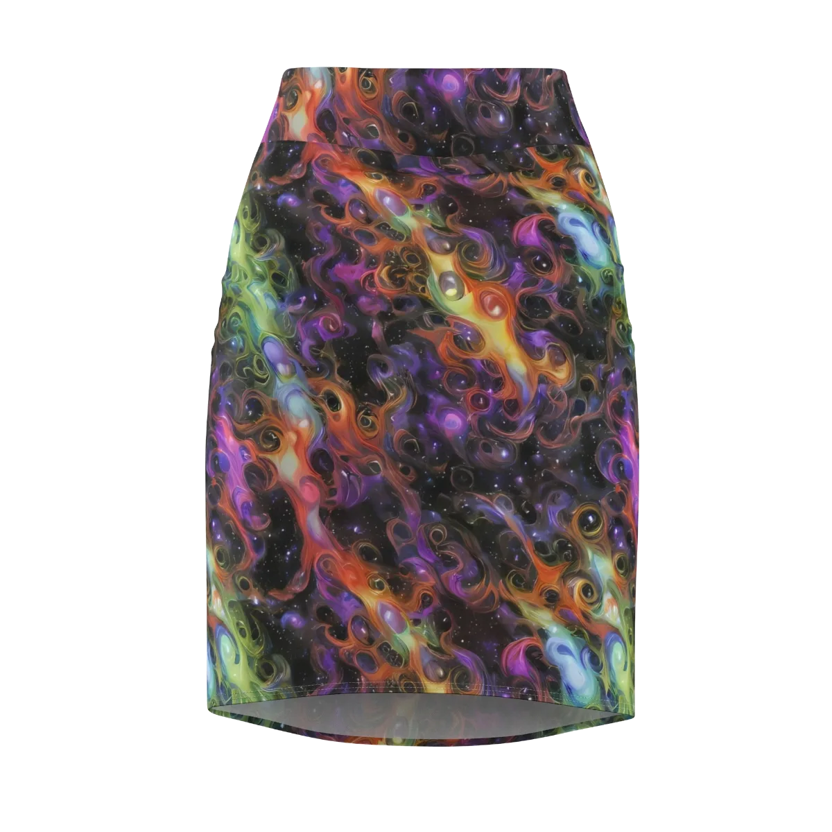 Galactic Gouache on Pencil Skirt — Front