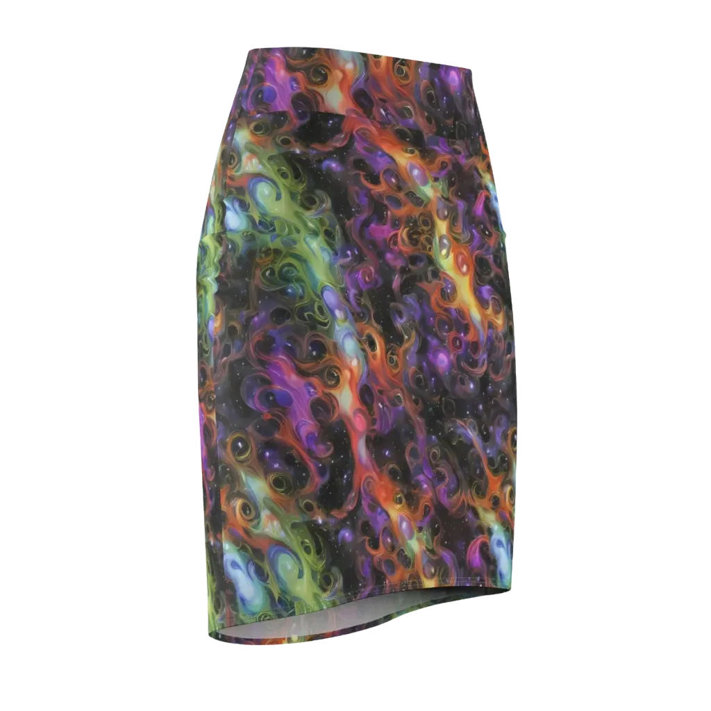 Galactic Gouache on Pencil Skirt — Front Side
