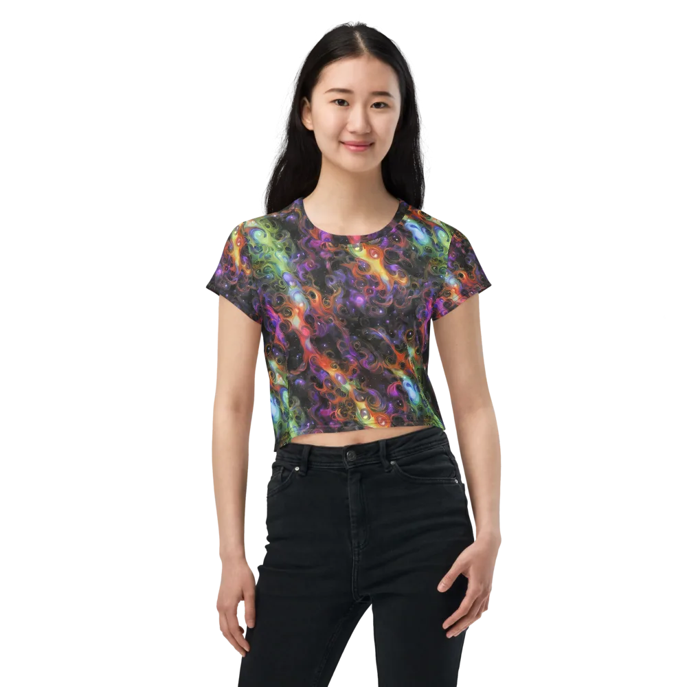 Galactic Gouache on Crop Tee — Front