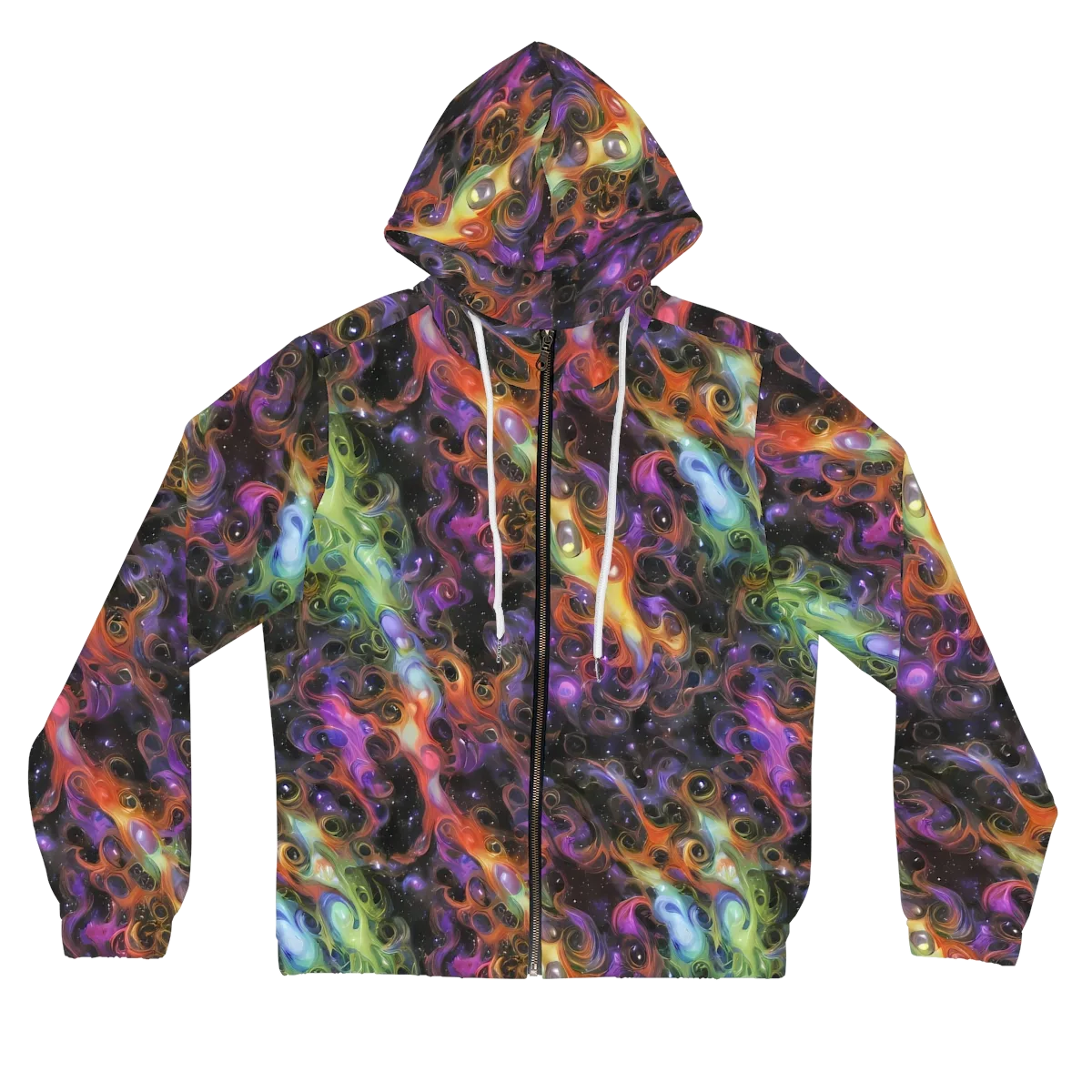 Galactic Gouache on Women's Full-Zip Hoodie — Front