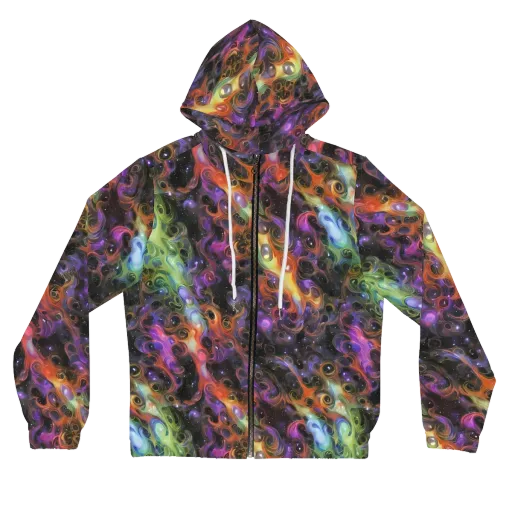 Galactic Gouache on a Women's Full-Zip Hoodie