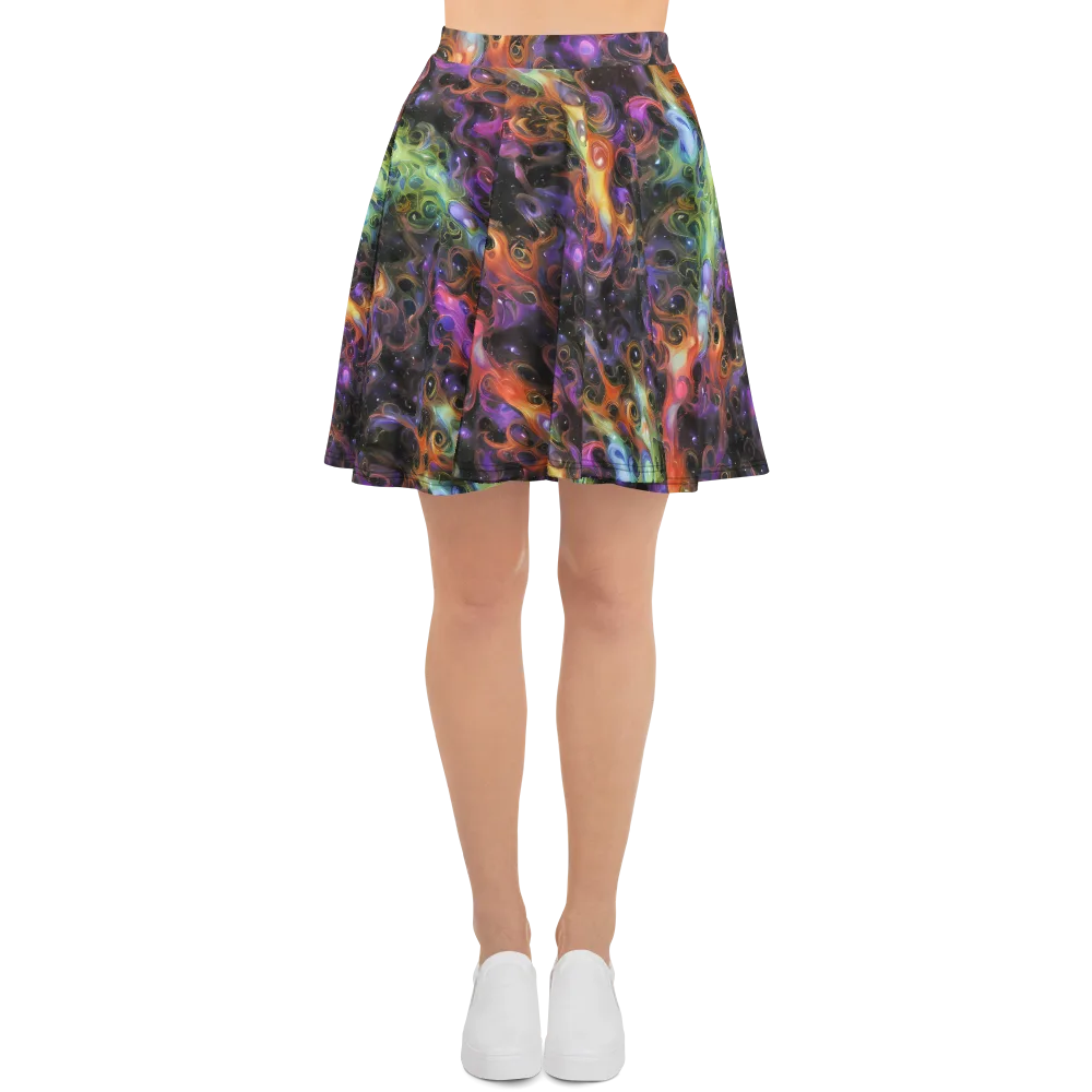 Galactic Gouache on Skater Skirt — Front