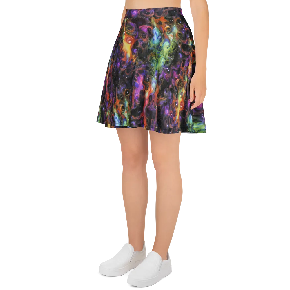 Galactic Gouache on Skater Skirt — Left