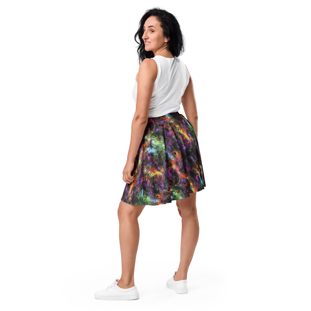 Galactic Gouache on Skater Skirt — Back
