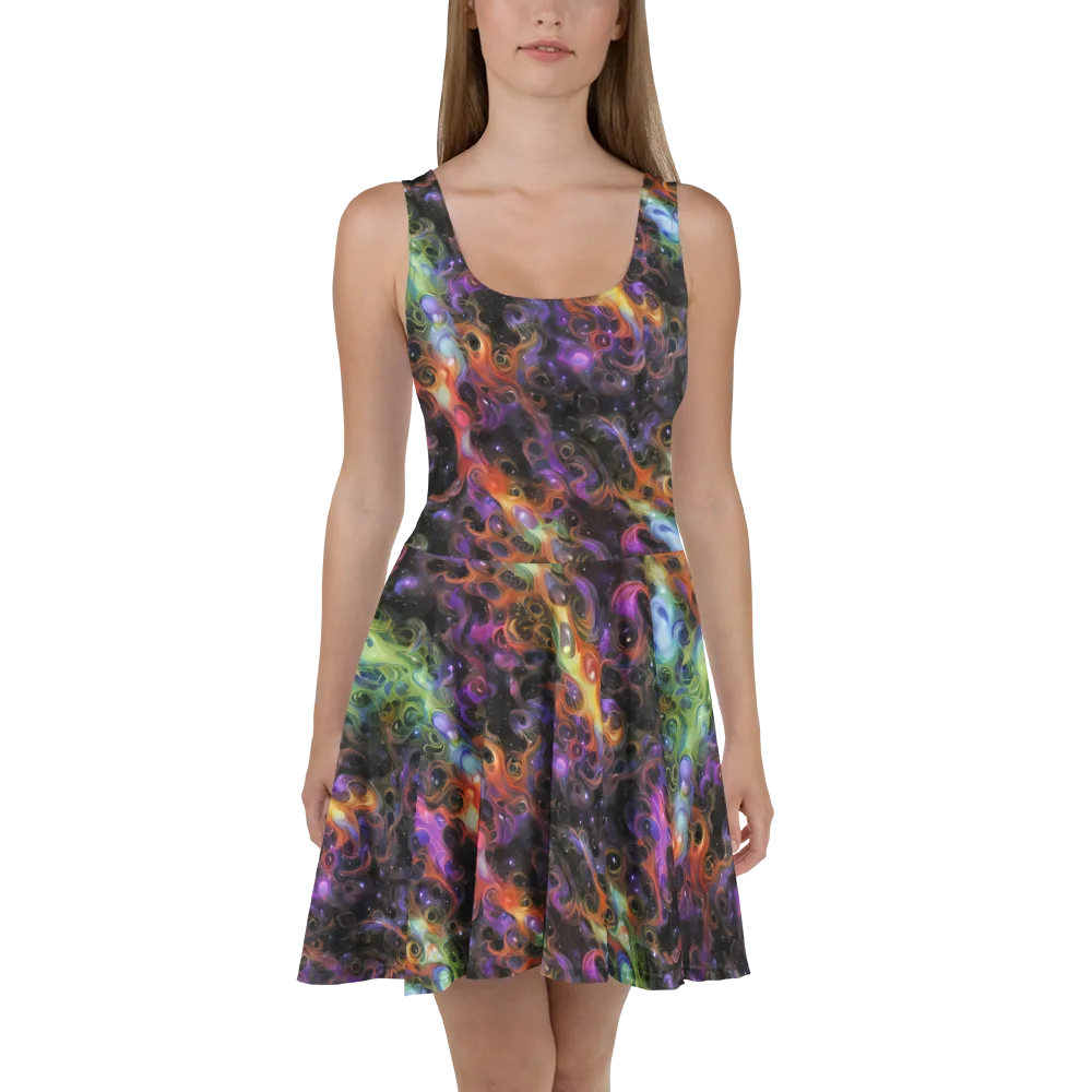 Galactic Gouache on Skater Dress — Front