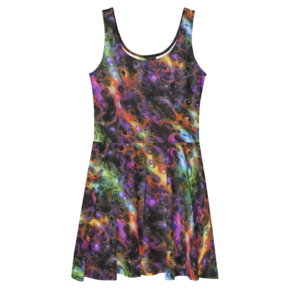 Galactic Gouache on Skater Dress — Front