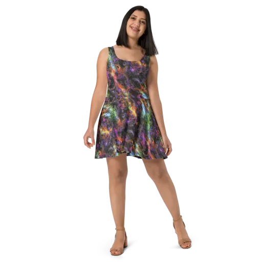 Galactic Gouache on a Skater Dress