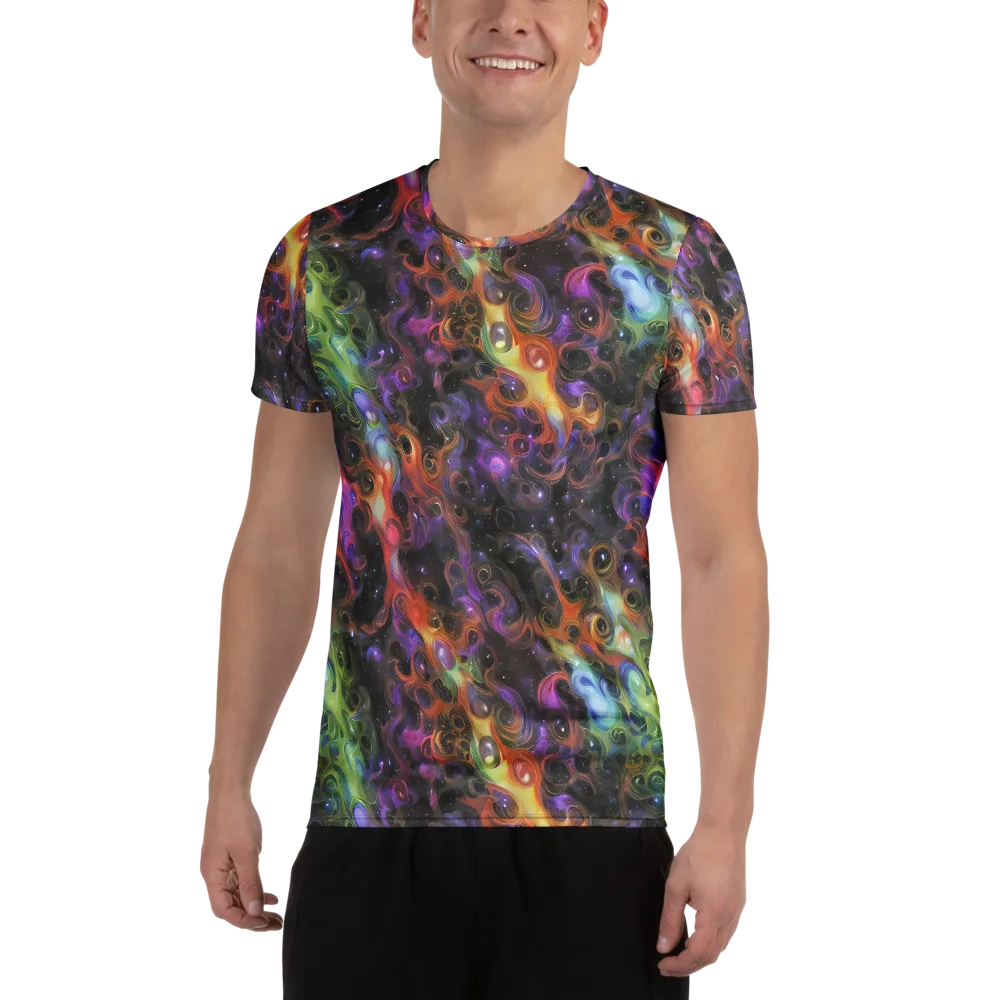Galactic Gouache on Men's Athletic T-Shirt — Front