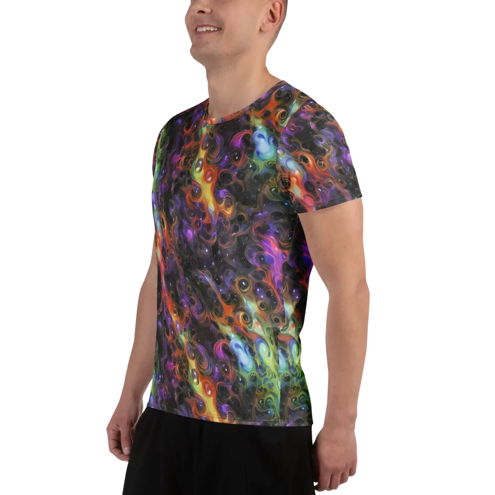 Galactic Gouache on Men's Athletic T-Shirt — Left