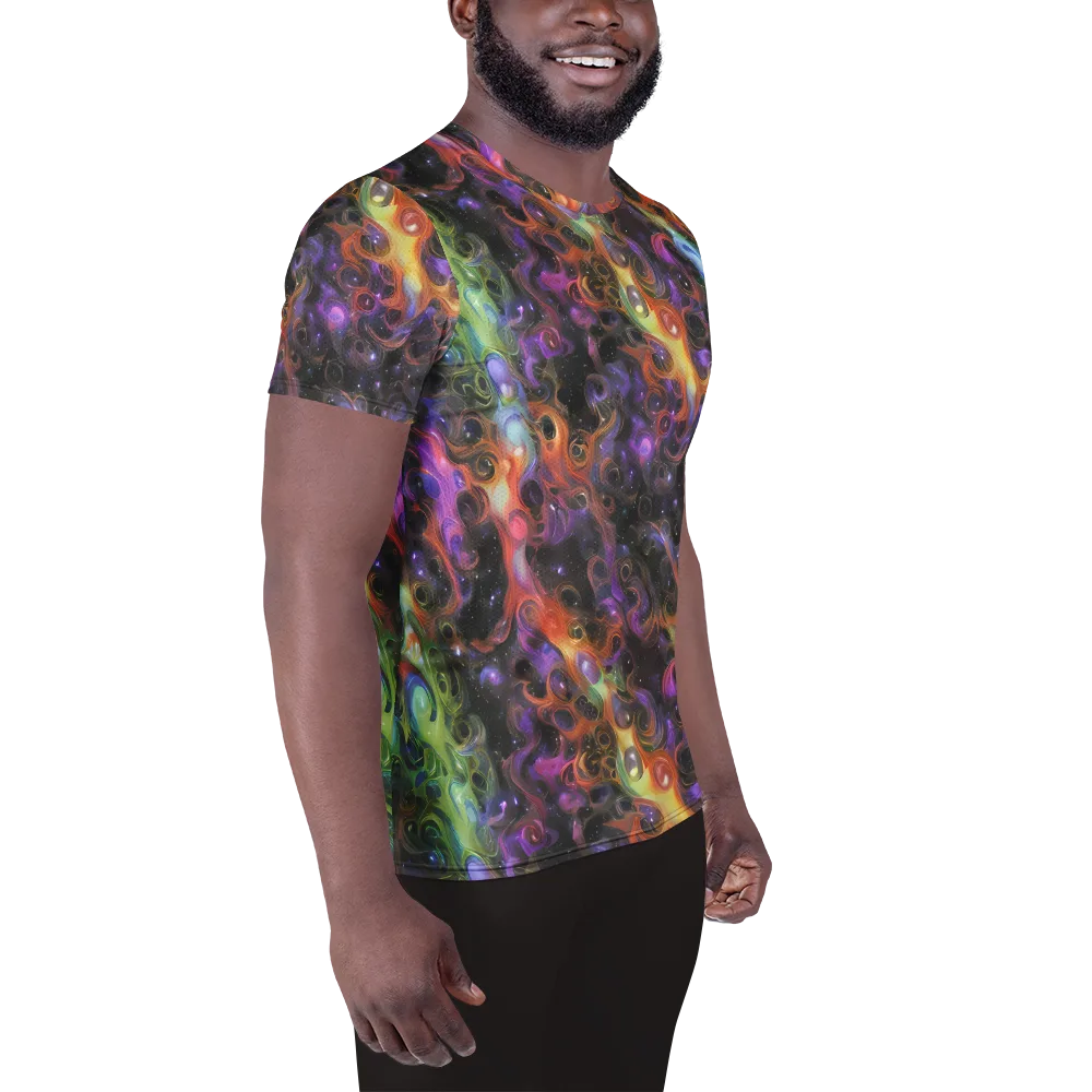 Galactic Gouache on Men's Athletic T-Shirt — Right