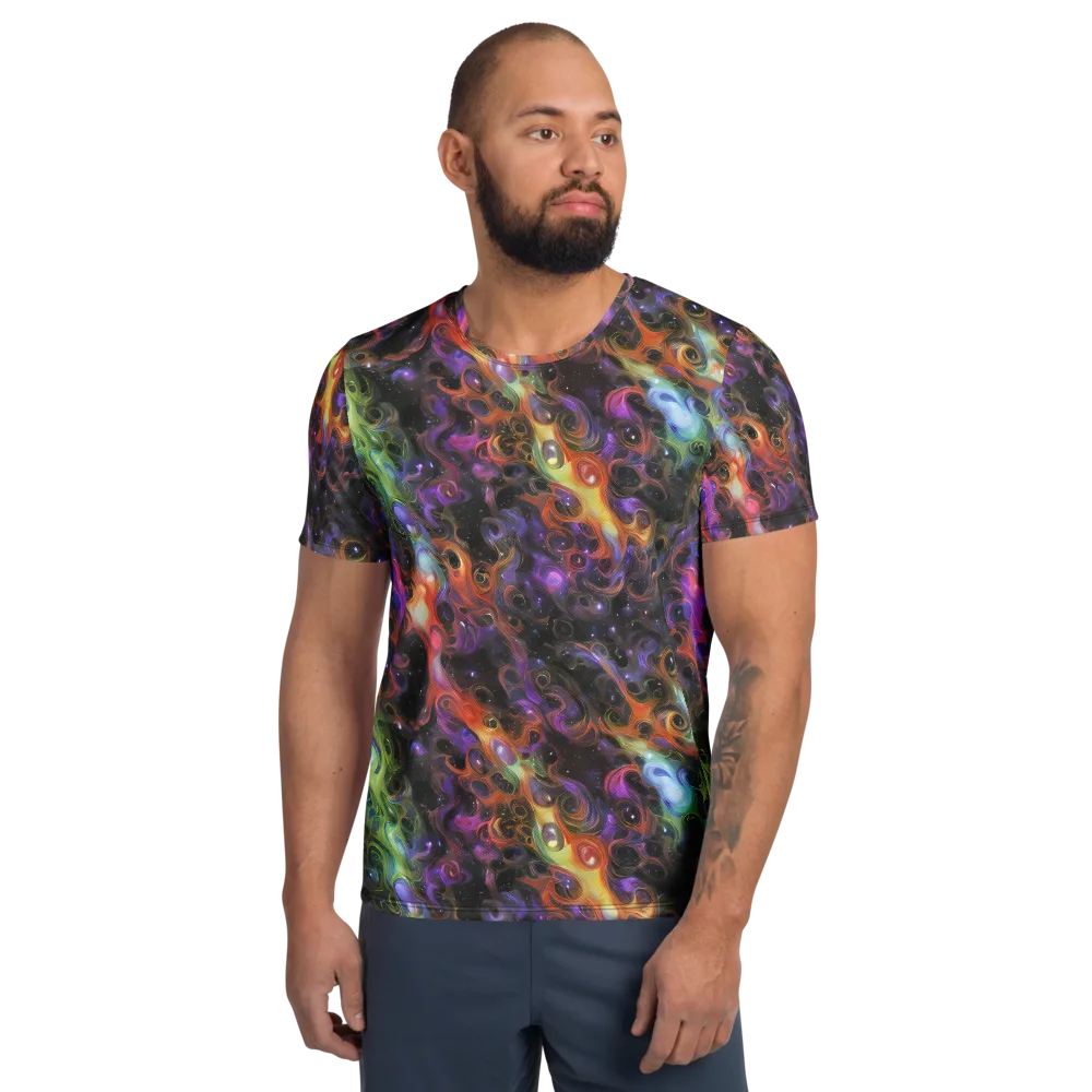 Galactic Gouache on Men's Athletic T-Shirt — Front