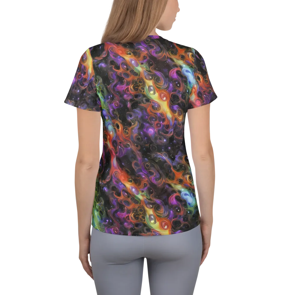 Galactic Gouache on Women's Athletic T-Shirt — Back