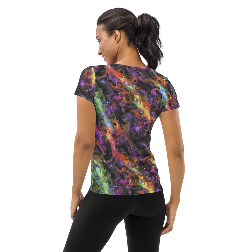 Galactic Gouache on Women's Athletic T-Shirt — Back