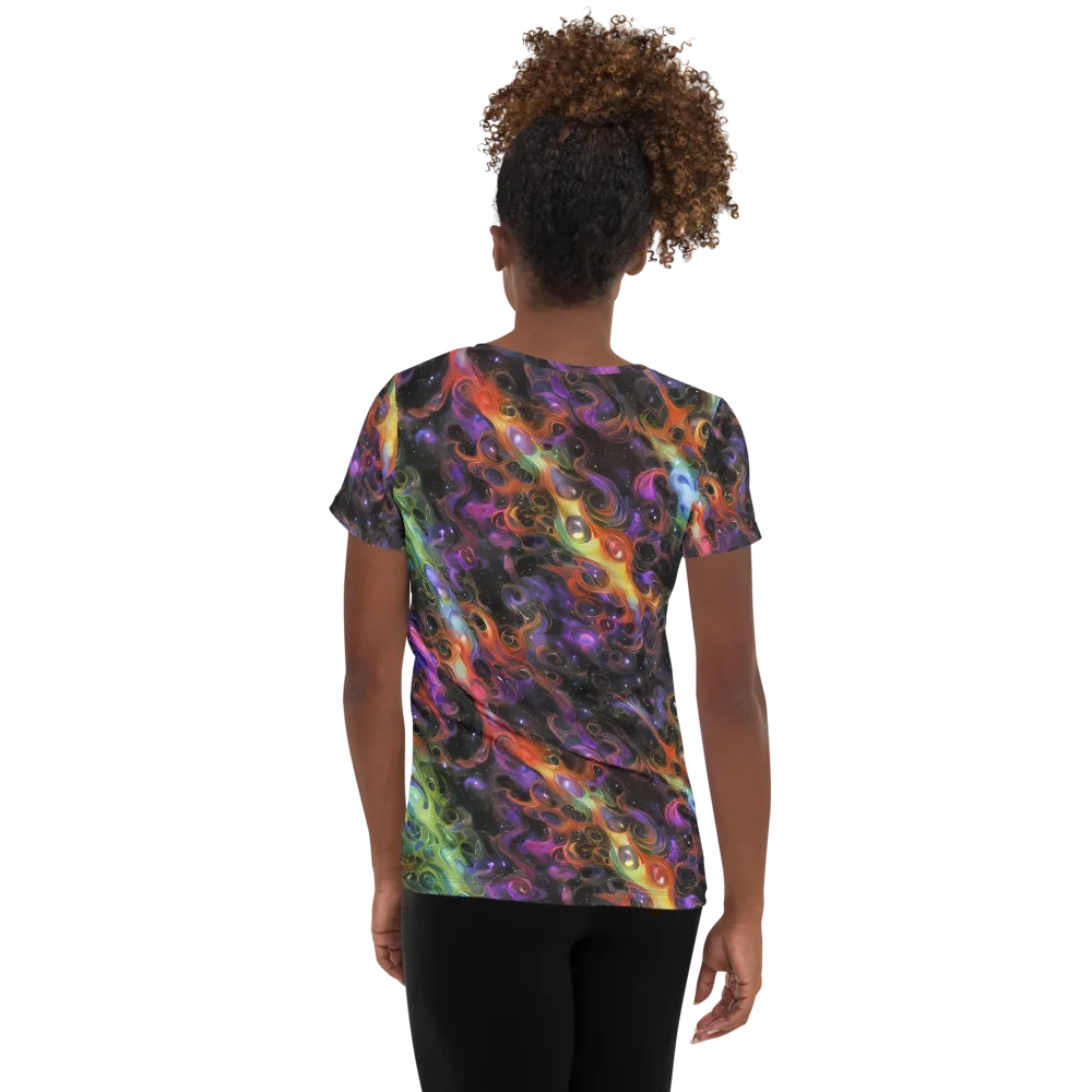 Galactic Gouache on Women's Athletic T-Shirt — Back