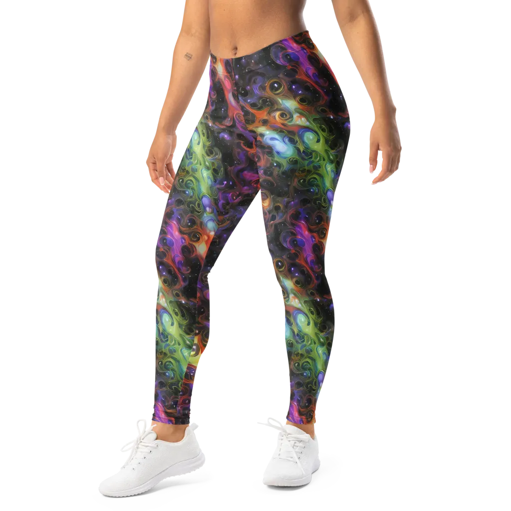 Galactic Gouache on Leggings — Left Front