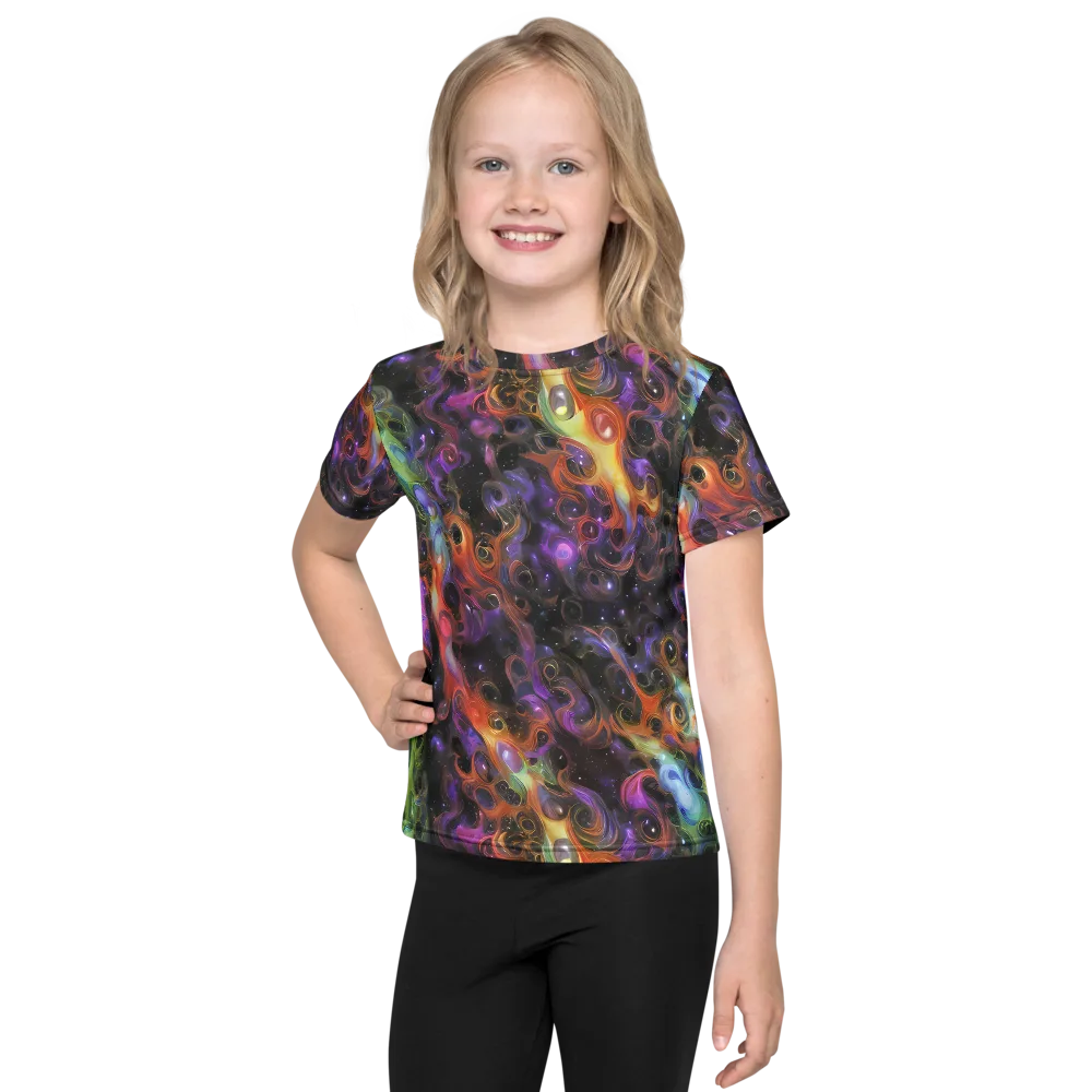 Galactic Gouache on Kids Crew Neck T-Shirt — Front