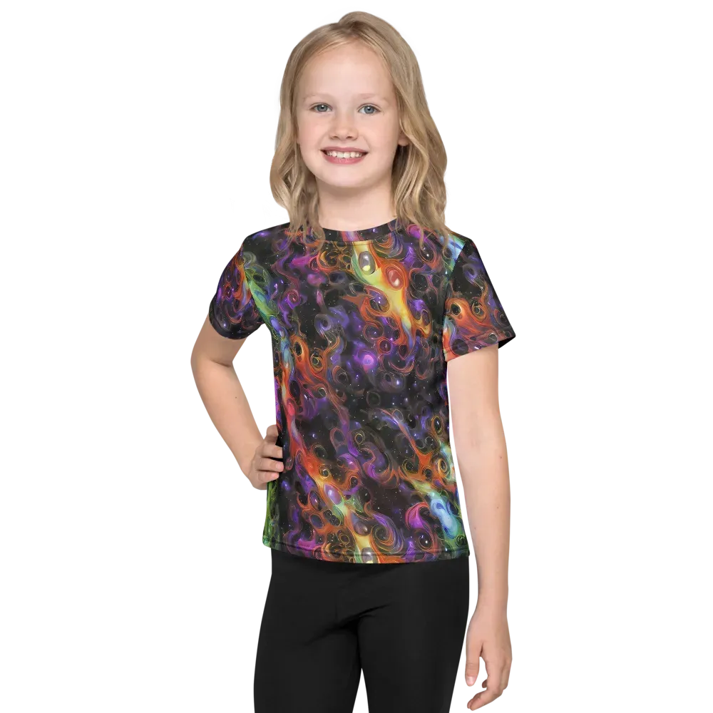 Galactic Gouache on Kids Crew Neck T-Shirt — Front